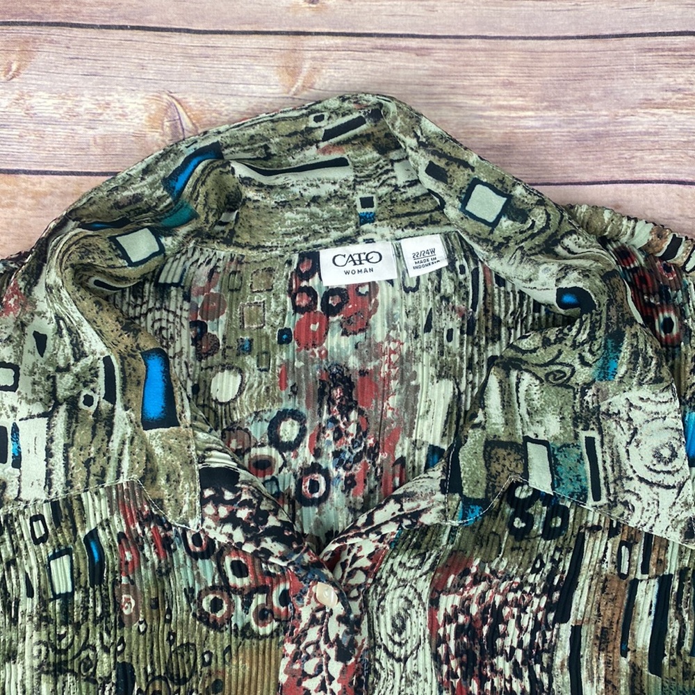 Cato Bell Sleeved Accordian Blouse 24W